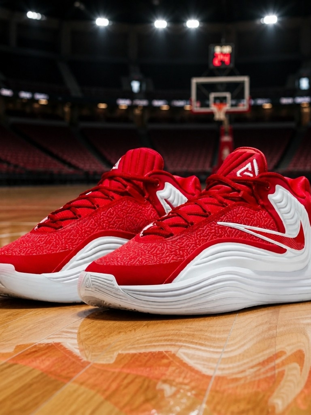 Kids Red Basketball Shoes with White Accents - Athletic Performance